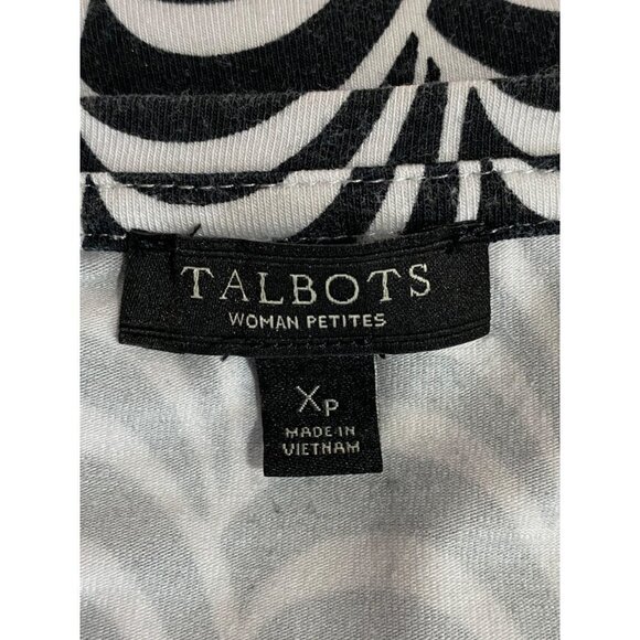 Talbots Vintage Black and White Sleeveless Top with Optical Illusion Design Size - Picture 4 of 8